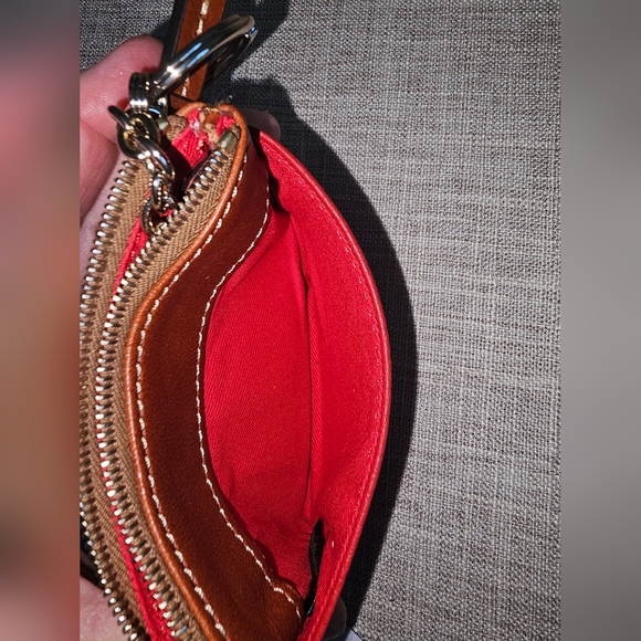 Dooney & Bourke Pebble Grain Small Coin Case Key Fob, Red ♥️ - Picture 5 of 8